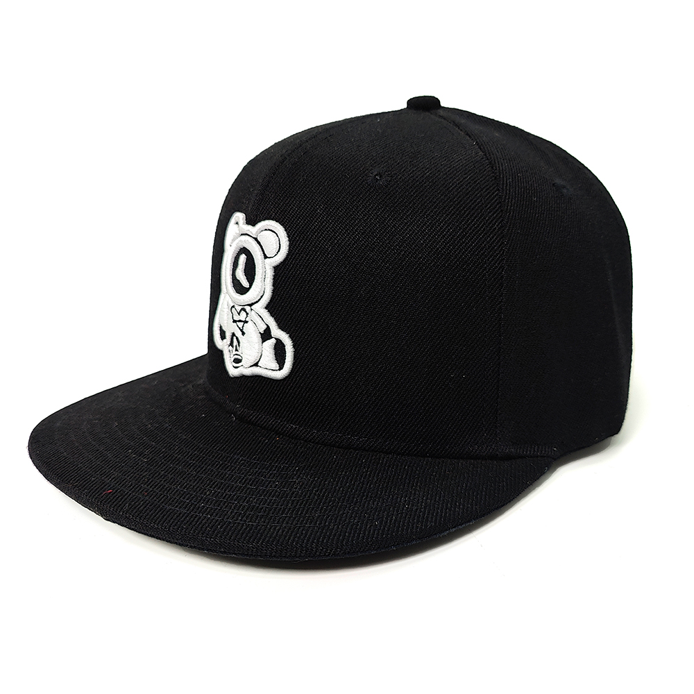 Clock Bear 3D Embroidered Snapback Cap – Minimal Street Style