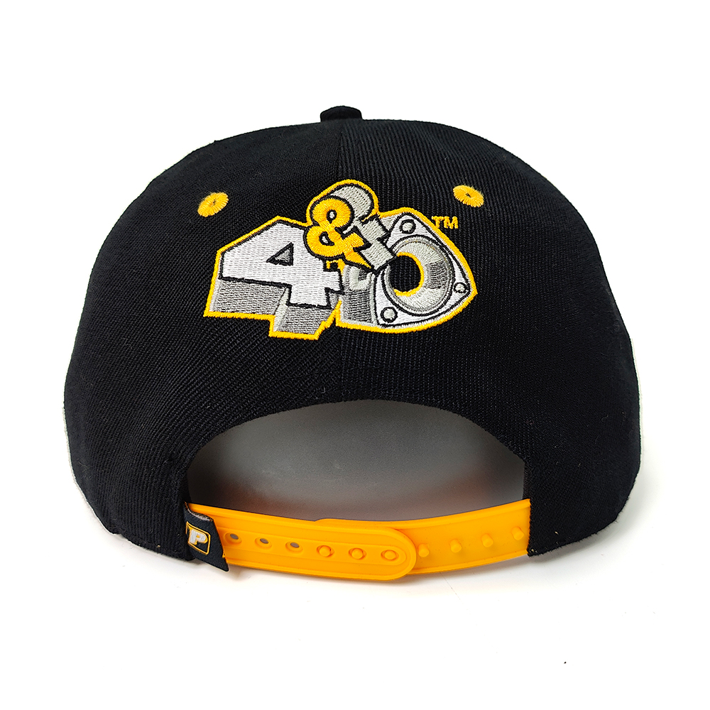 Bold 4&0 3D Embroidered Snapback Hat – Black & Yellow