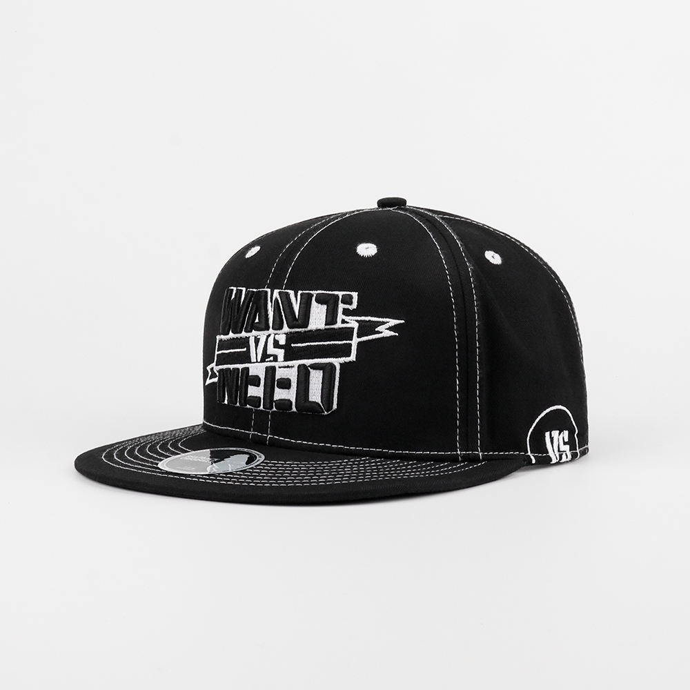 Custom 3D Embroidered Snapback Hat – Black 6 Panel Streetwear Design