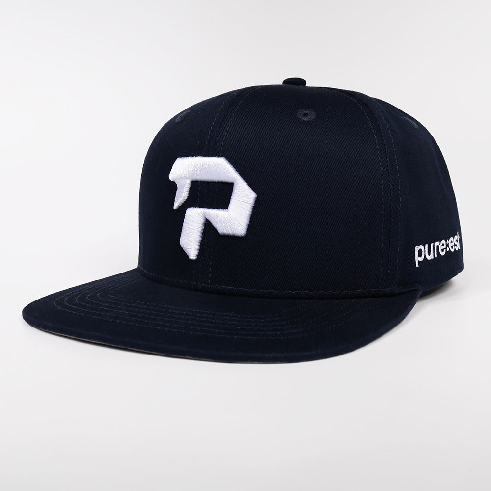 Bold Letter P Structured Flat Brim Cap with 3D Embroidery