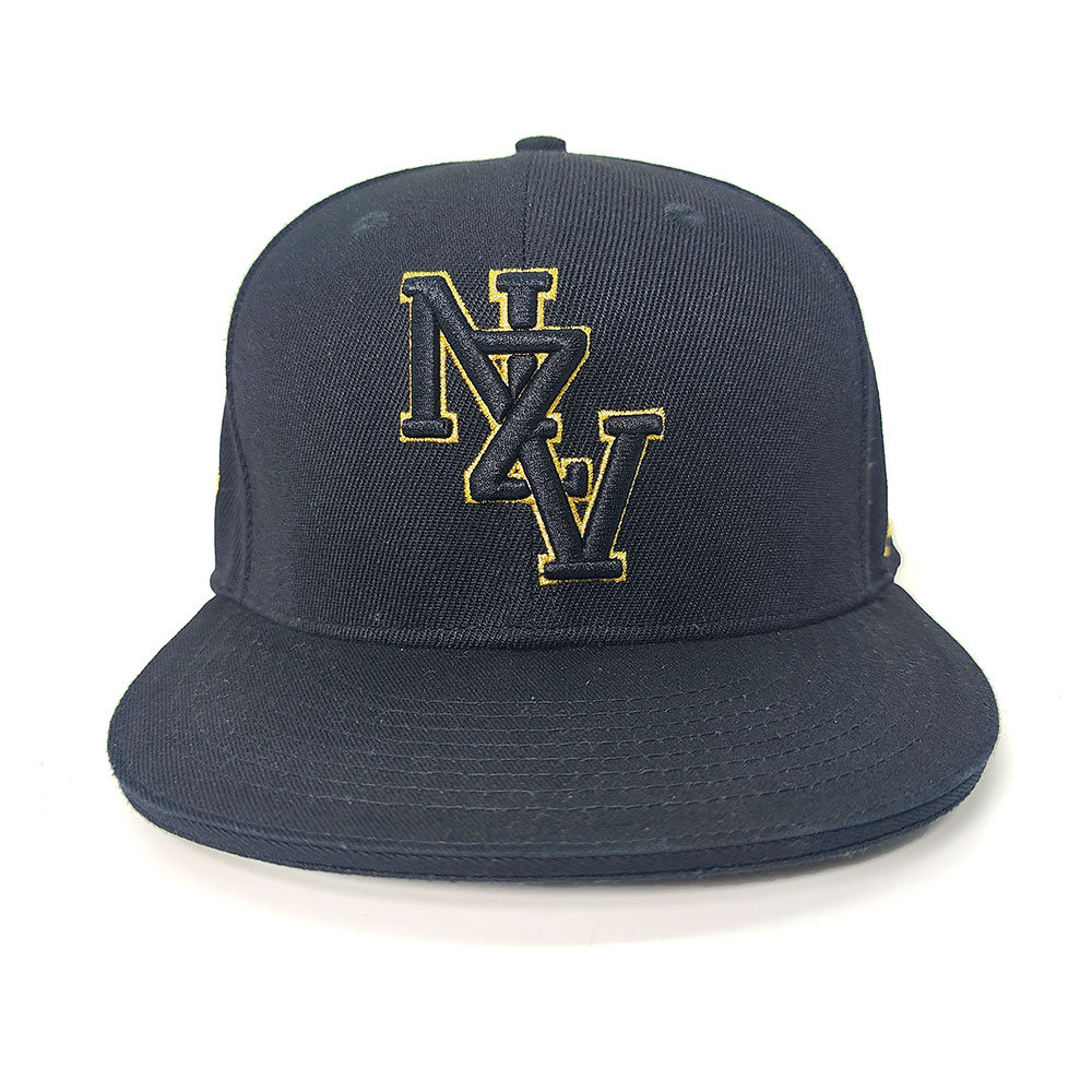 NZY Monogram Black Snapback Hat with Yellow Accent Embroidery