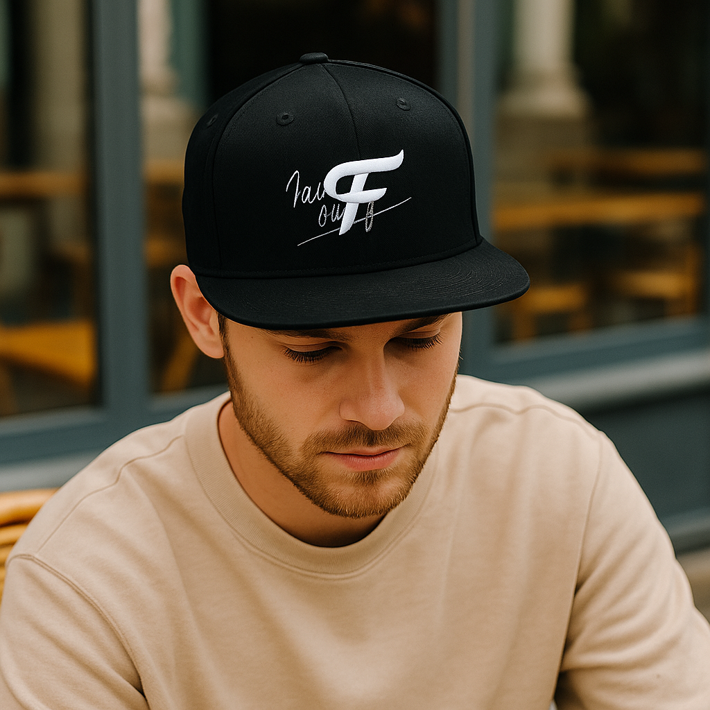 Urban Black 3D Embroidered Snapback Cap
