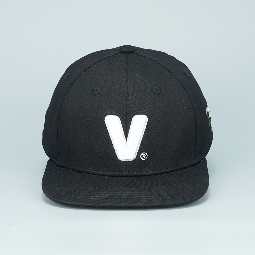 VTP Logo V Embroidered Black Snapback Hat