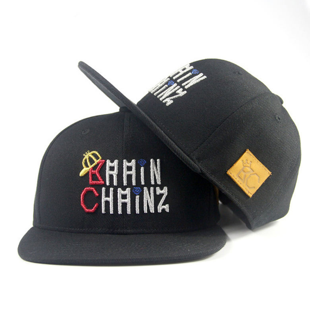 KHAIN CHHAINZ Color Letter Embroidered Flat Brim Cap
