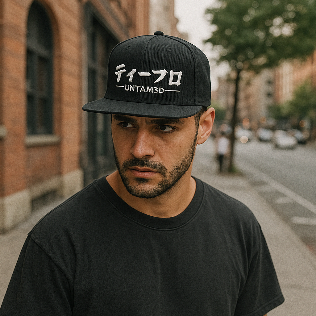 Minimal Logo Design Flat Bill Snapback Cap