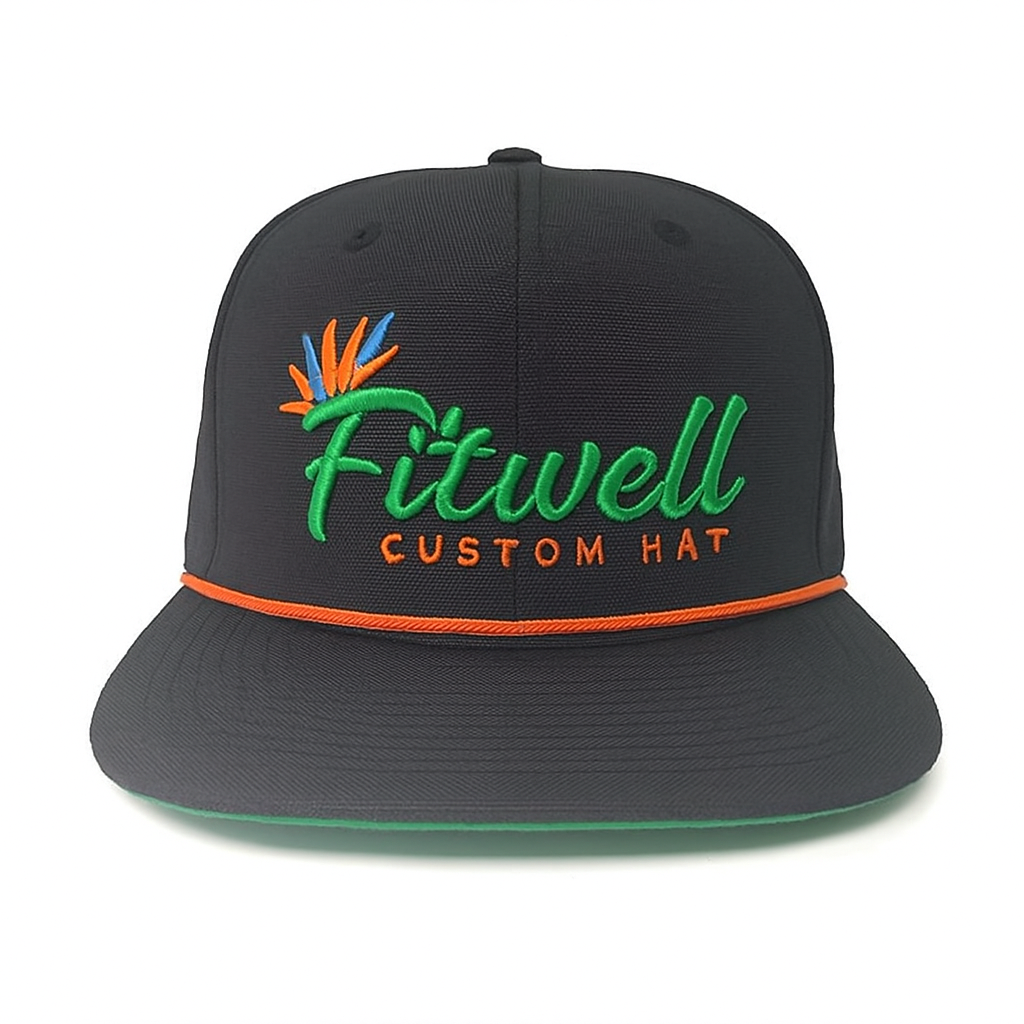 FITWELL Flat Brim Rope Hat – Custom Embroidered Streetwear Cap