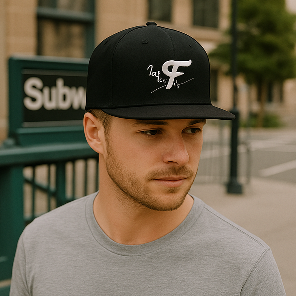 Urban Black 3D Embroidered Snapback Cap