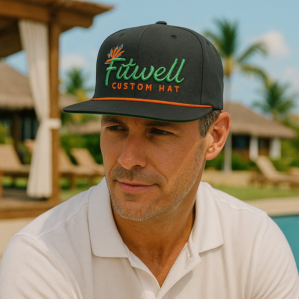 FITWELL Flat Brim Rope Hat – Custom Embroidered Streetwear Cap