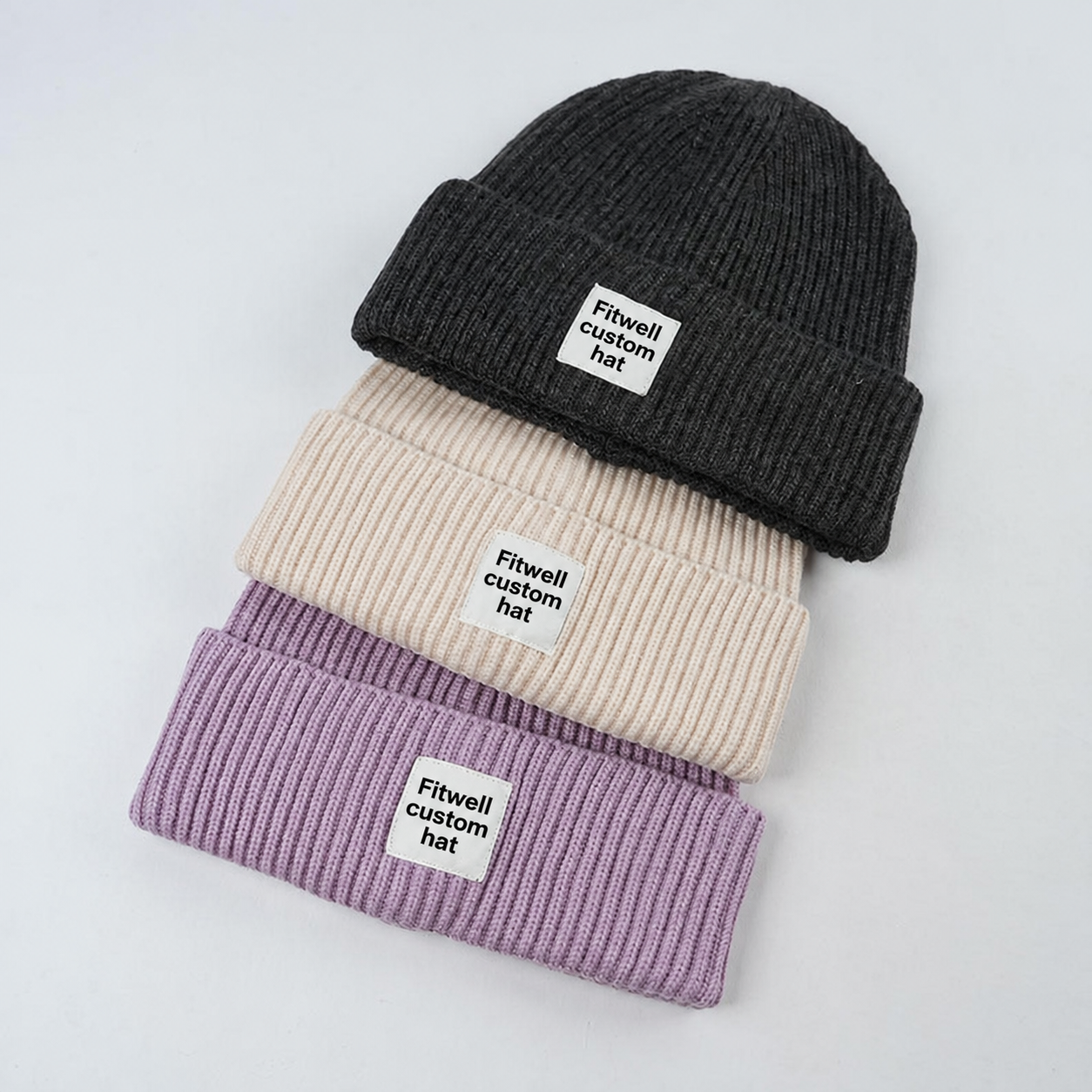 Minimalist Rib Knit Winter Hat with Inspirational Label