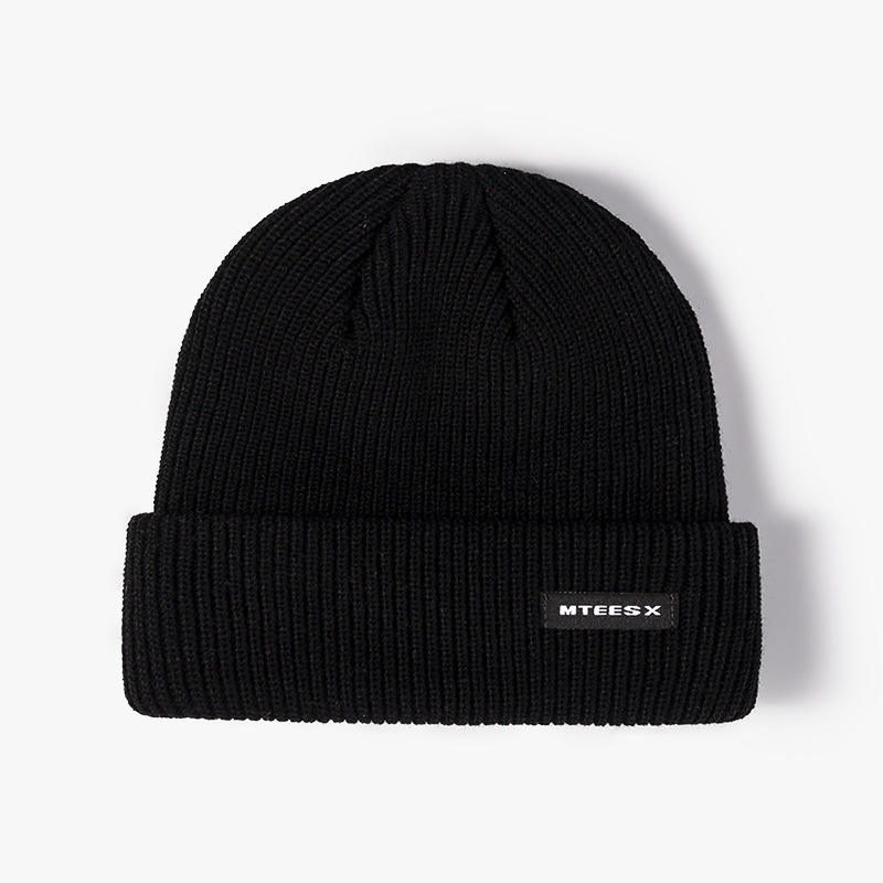 Vibrant Rib-Knit Winter Hats with Fold-Up Brim and Logo Label