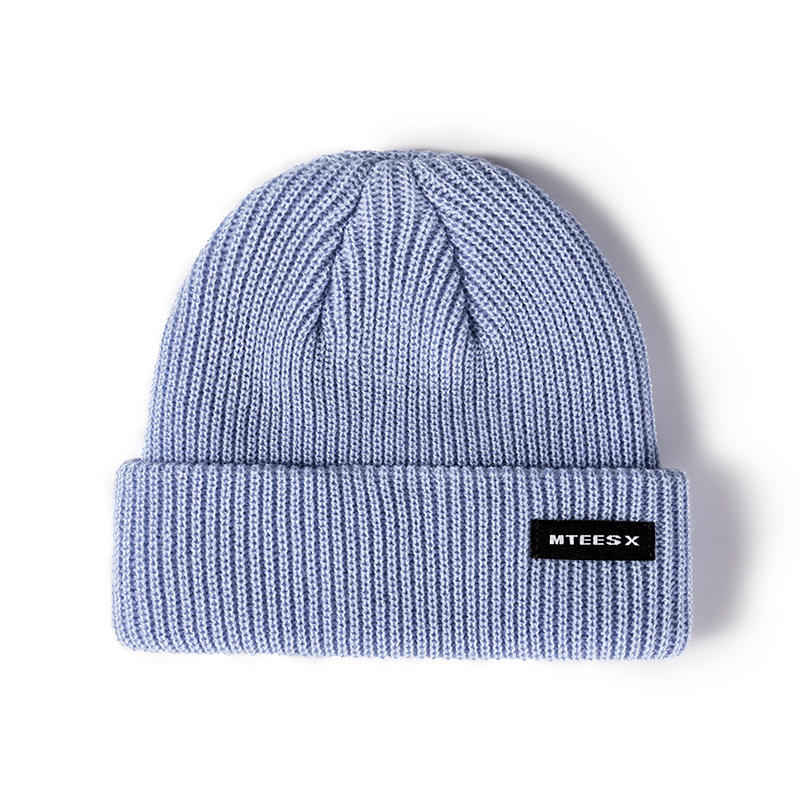 Vibrant Rib-Knit Winter Hats with Fold-Up Brim and Logo Label