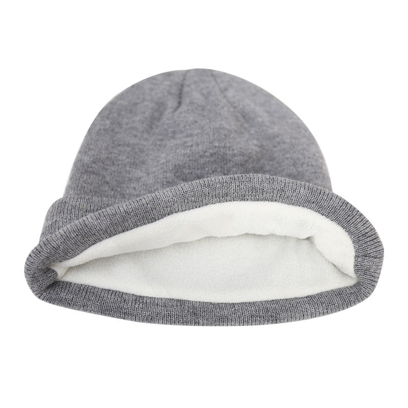 Unisex Rib-Knit Winter Hat with Fold-Over Brim and Logo Badge