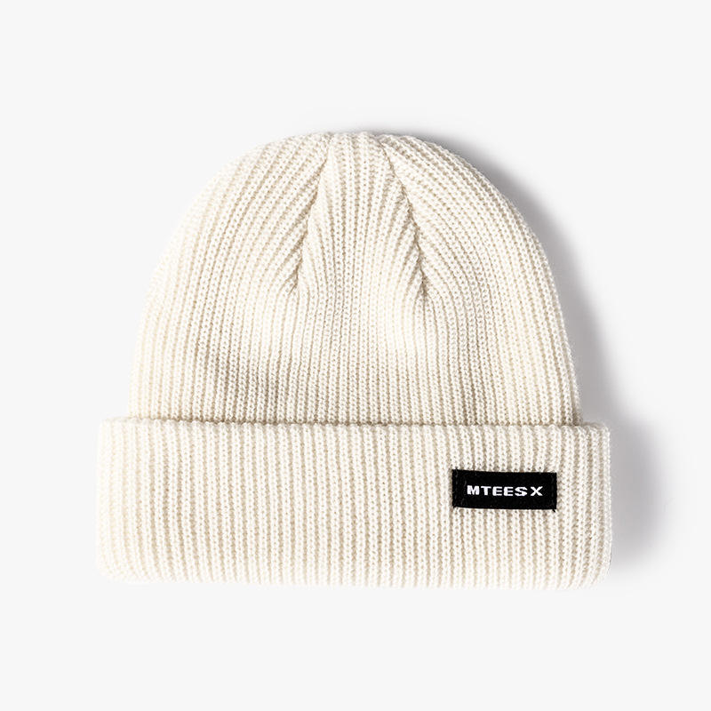 Vibrant Rib-Knit Winter Hats with Fold-Up Brim and Logo Label