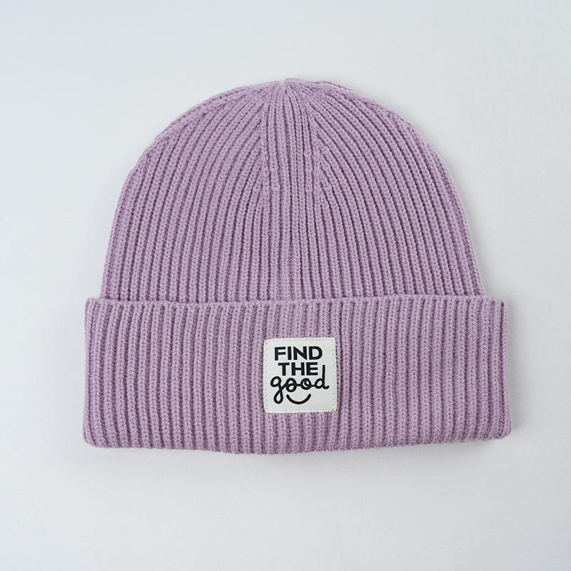 Minimalist Rib Knit Winter Hat with Inspirational Label