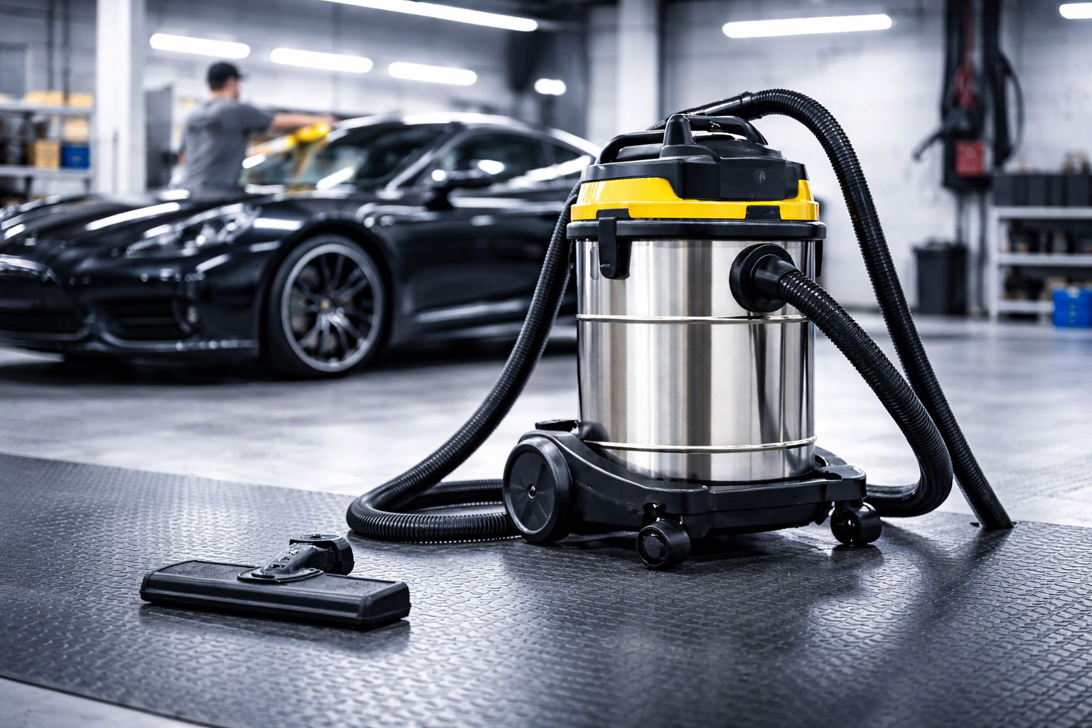 Auto Detailing Wet Dry Vacuum Cleaner – High Suction Stainless Steel Vac for Car Wash Centers