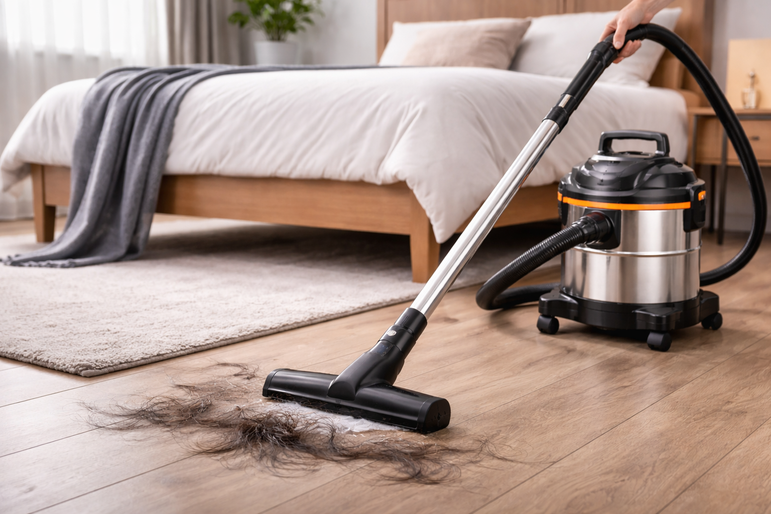 Wet Dry Hair Vacuum Cleaner – High Power Floor & Hair Removal for Bedroom Cleaning