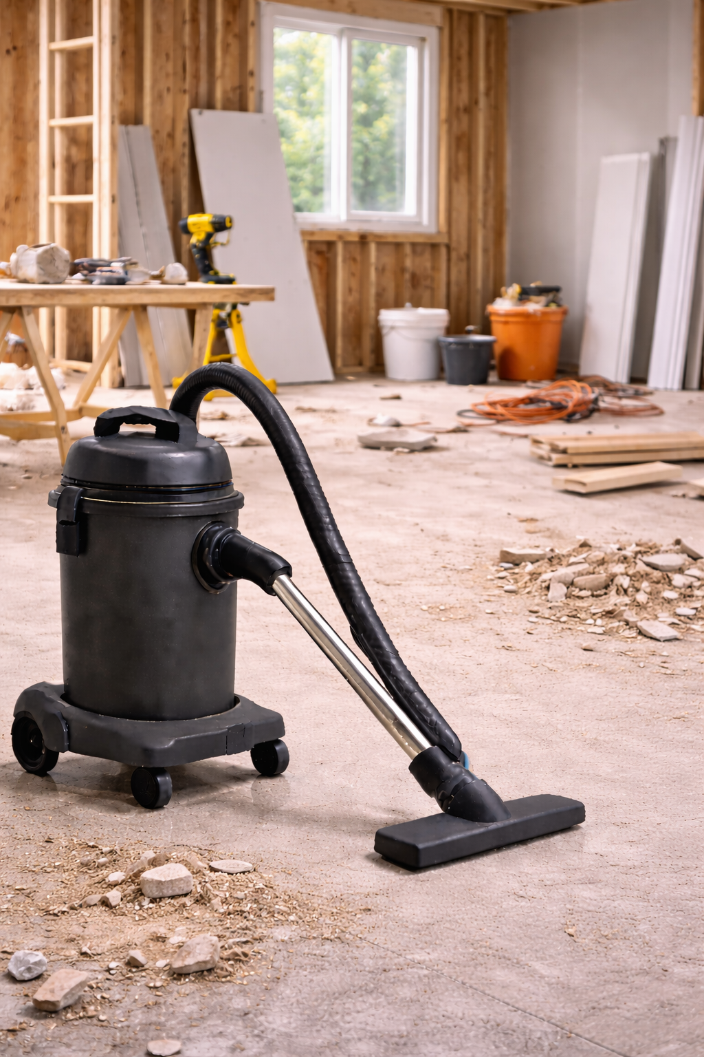 Heavy-Duty Construction Site Wet Dry Vacuum Cleaner – Industrial Grade Dust Extractor