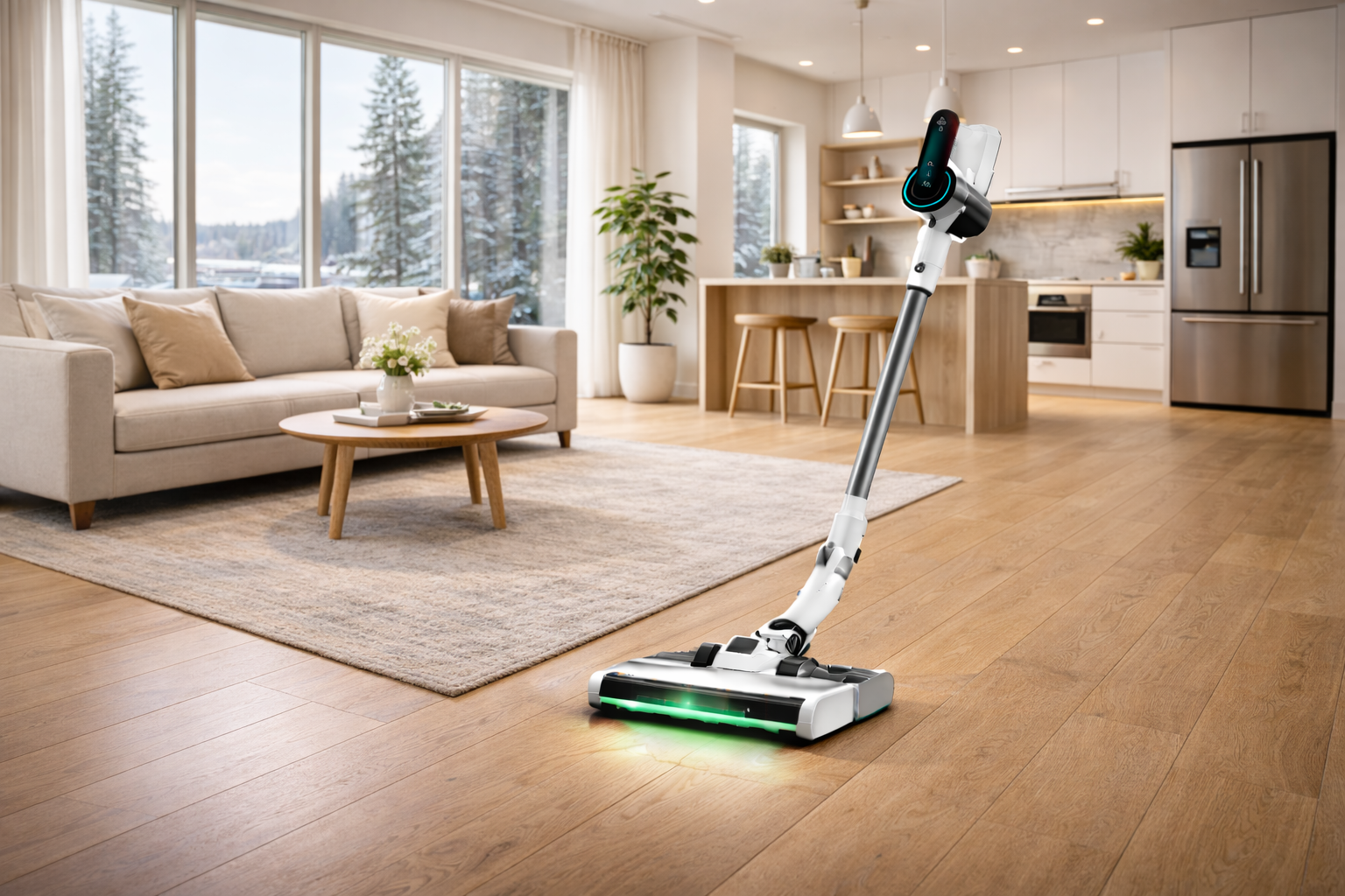 Smart Cordless Vacuum Cleaner with LED Display – Lightweight, Powerful Suction, Ideal for Hardwood Floors & Carpets