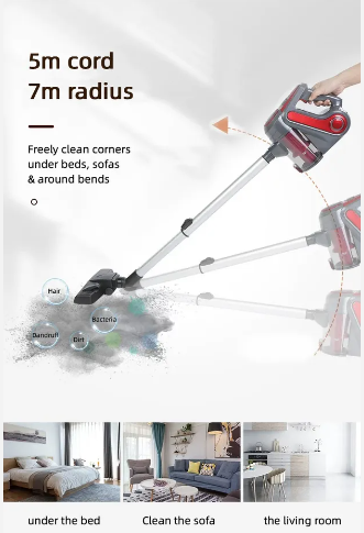 LX-HVC-18000Pa 4-in-1 Corded Stick Vacuum Cleaner with Cyclone Filtration, Telescopic Tube & 5M Power Cord