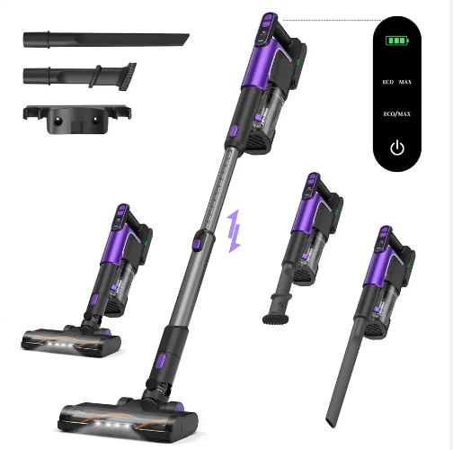 LX-HVC-45KPa Cordless Vacuum Cleaner with Powerful Brushless Motor, 6-in-1 Attachments & 60 Min Runtime