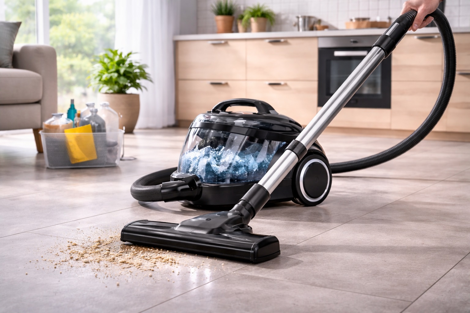 Water Filter Vacuum Cleaner with Powerful Suction for Multi-Surface Household Cleaning