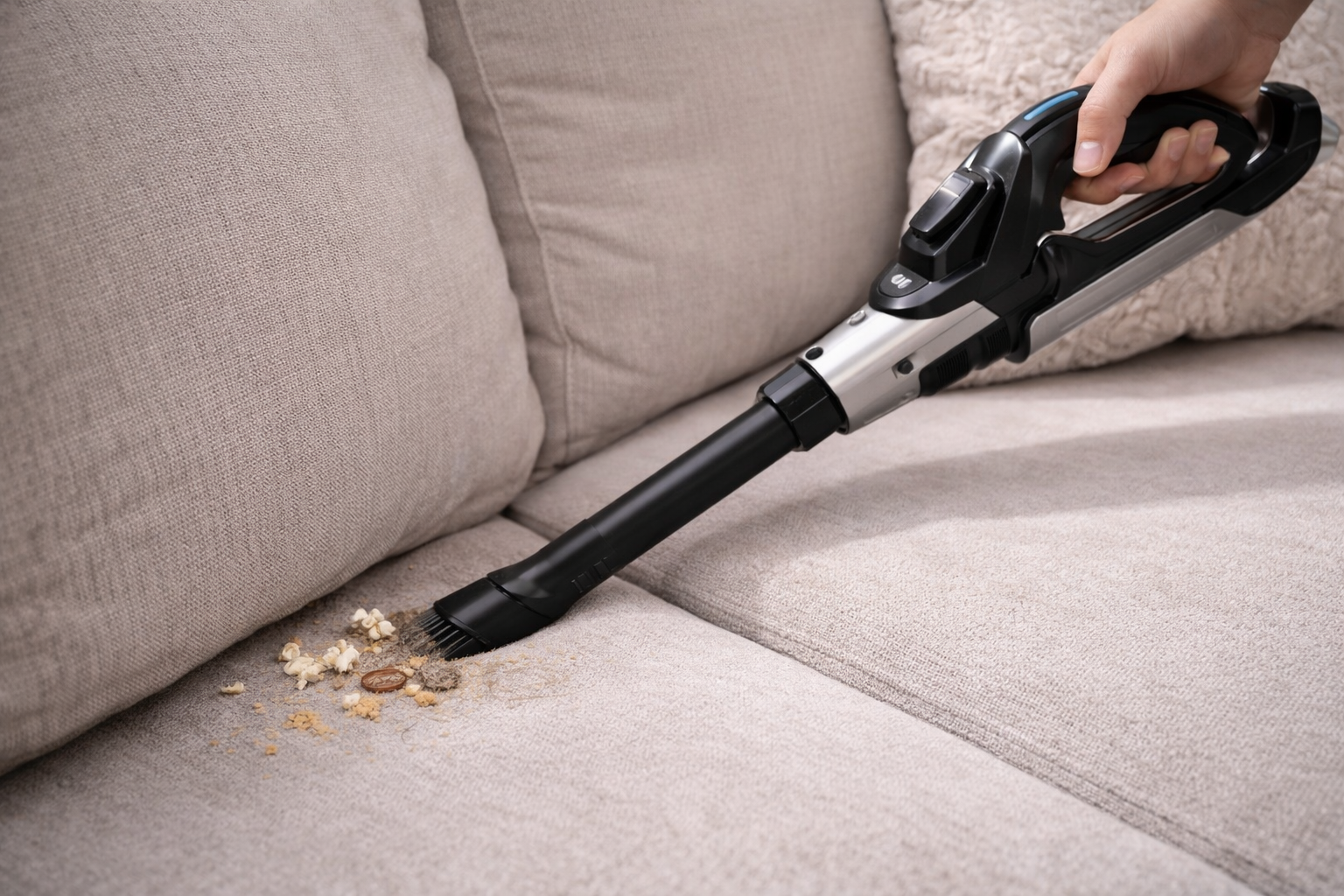 Portable Cordless Handheld Vacuum Cleaner with Crevice Tool for Sofa, Car & Home Cleaning
