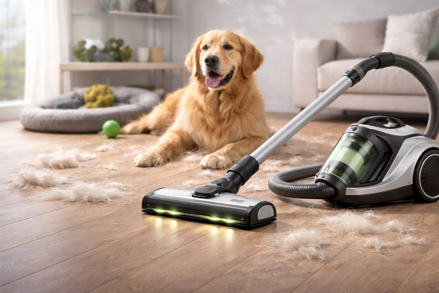 High-Power Pet Hair Vacuum Cleaner with Cyclonic Suction & Anti-Allergen Filter – Ideal for Dog Owners
