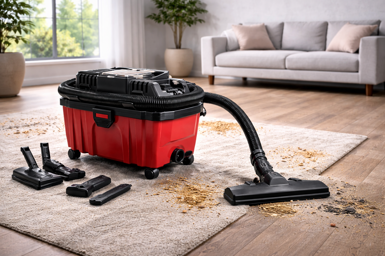 Multi-Surface Wet Dry Vacuum Cleaner with Powerful Suction and Attachments for Home Use