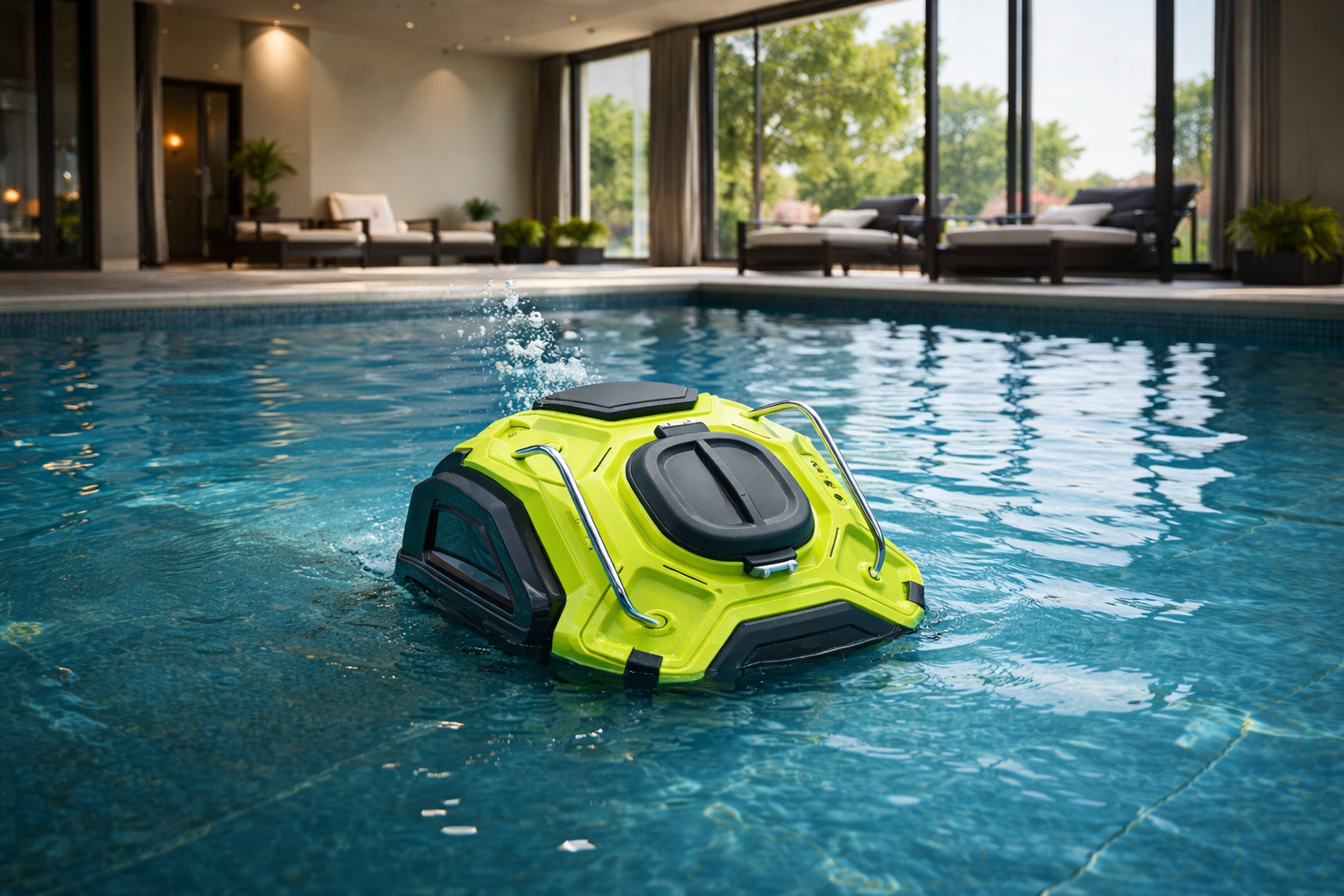 Smart Floating Pool Cleaning Robot for Indoor & Luxury Pool Maintenance