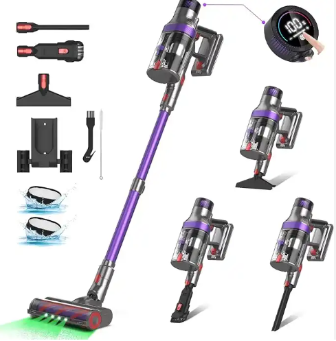 LX-HVC-6-in-1 Cordless Vacuum Cleaner with Smart Touch Display, 45KPa Suction, Self-Standing Design & 1.5L Dust Cup