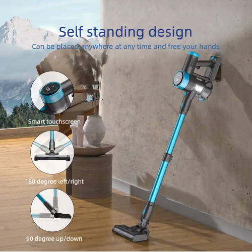 LX-HVC-6-in-1 Cordless Vacuum Cleaner with Smart Touch Display, 45KPa Suction, Self-Standing Design & 1.5L Dust Cup