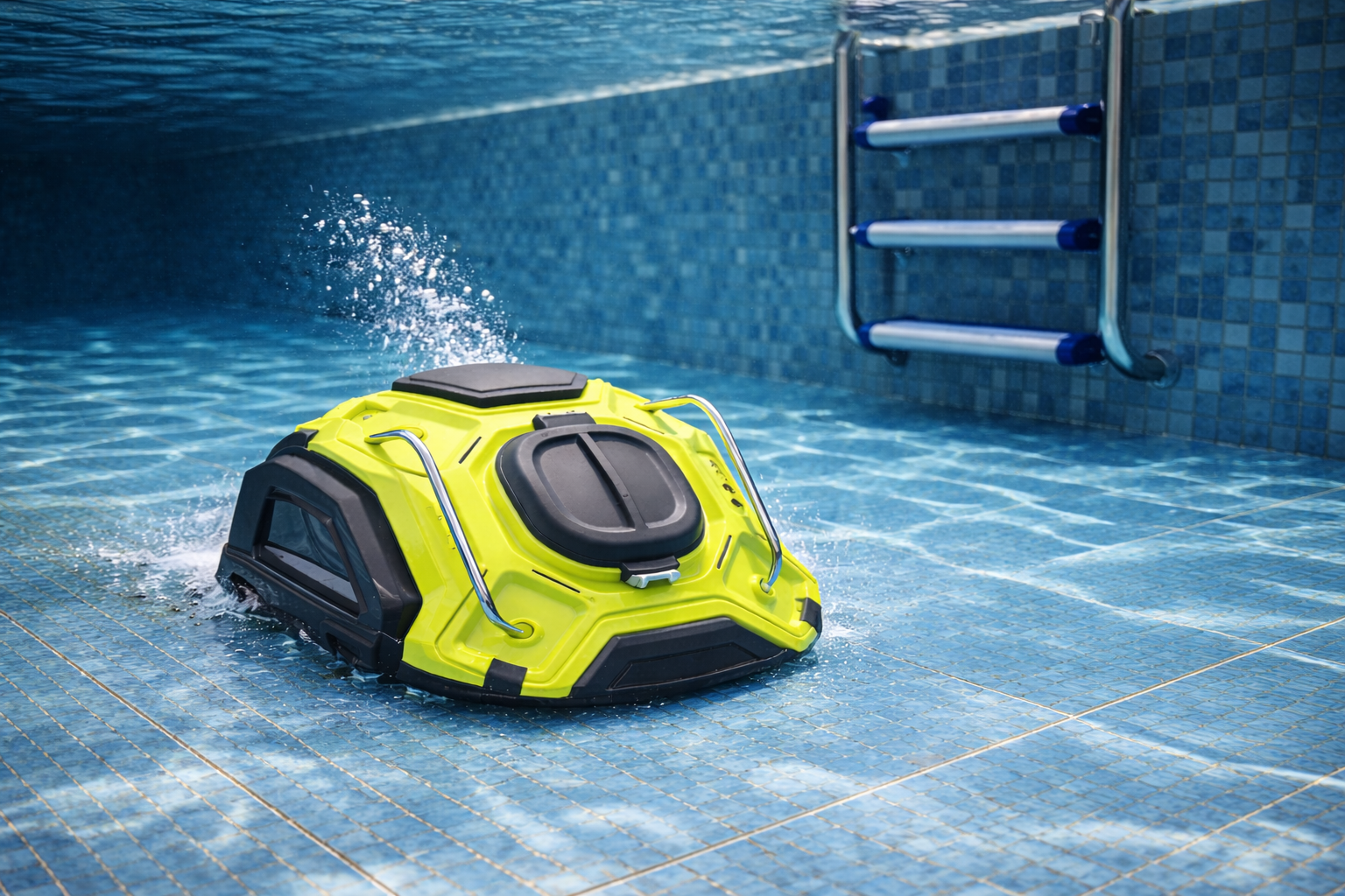 Automatic Pool Floor Cleaning Robot with Strong Suction & Tile Protection
