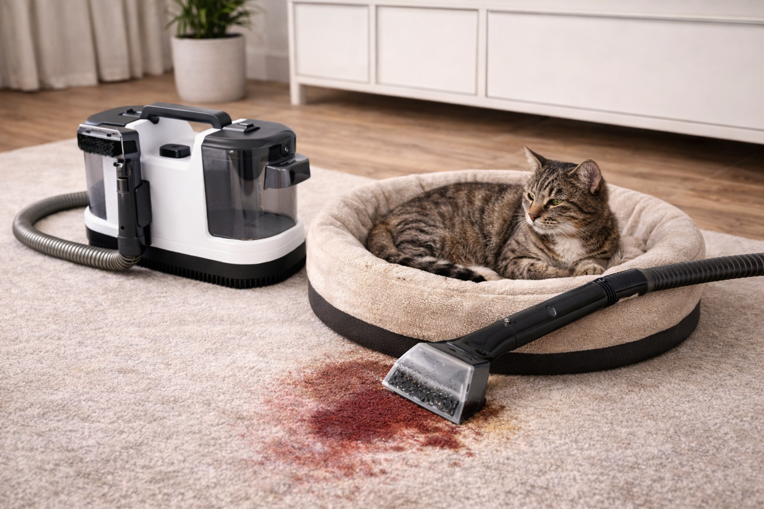 Portable Cat & Pet Bed Carpet Cleaner for Accidents