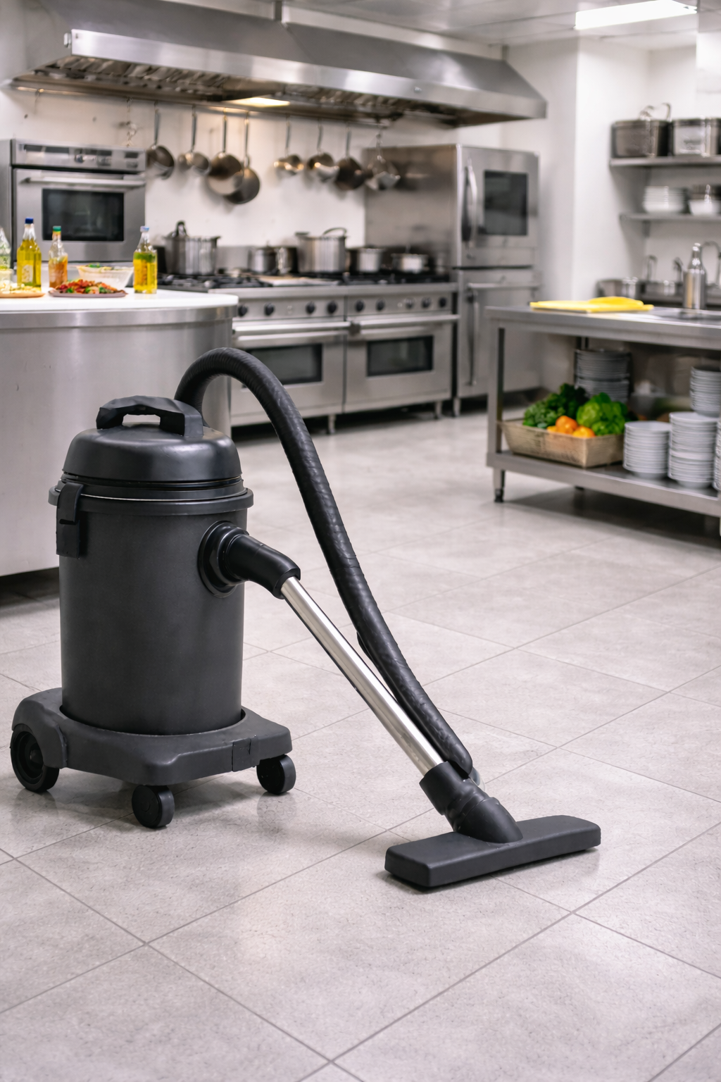 Commercial Kitchen Wet & Dry Vacuum Cleaner – Food Service Floor Cleaning Solution