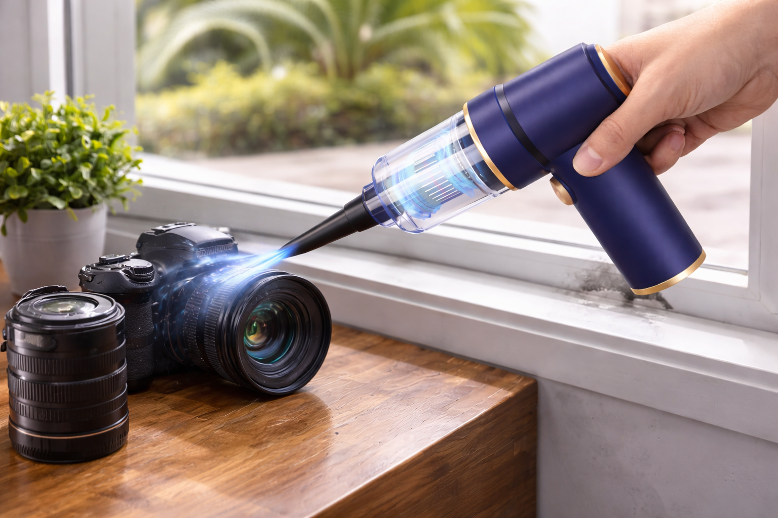 Cordless Camera Lens Air Duster for DSLR & Mirrorless Equipment Cleaning