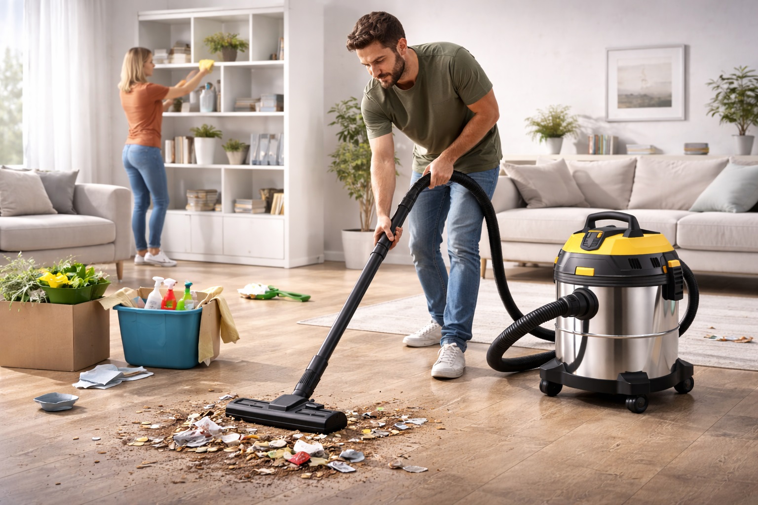 30L Commercial Wet and Dry Vacuum Cleaner – Stainless Steel Tank for Supermarket & Retail Cleanup