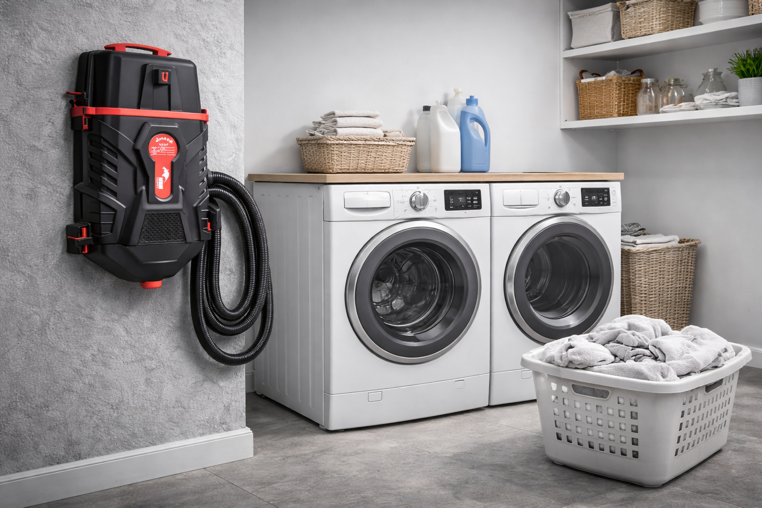 Wall Mounted Pet-Friendly Vacuum System for Living Room & Hair Cleaning