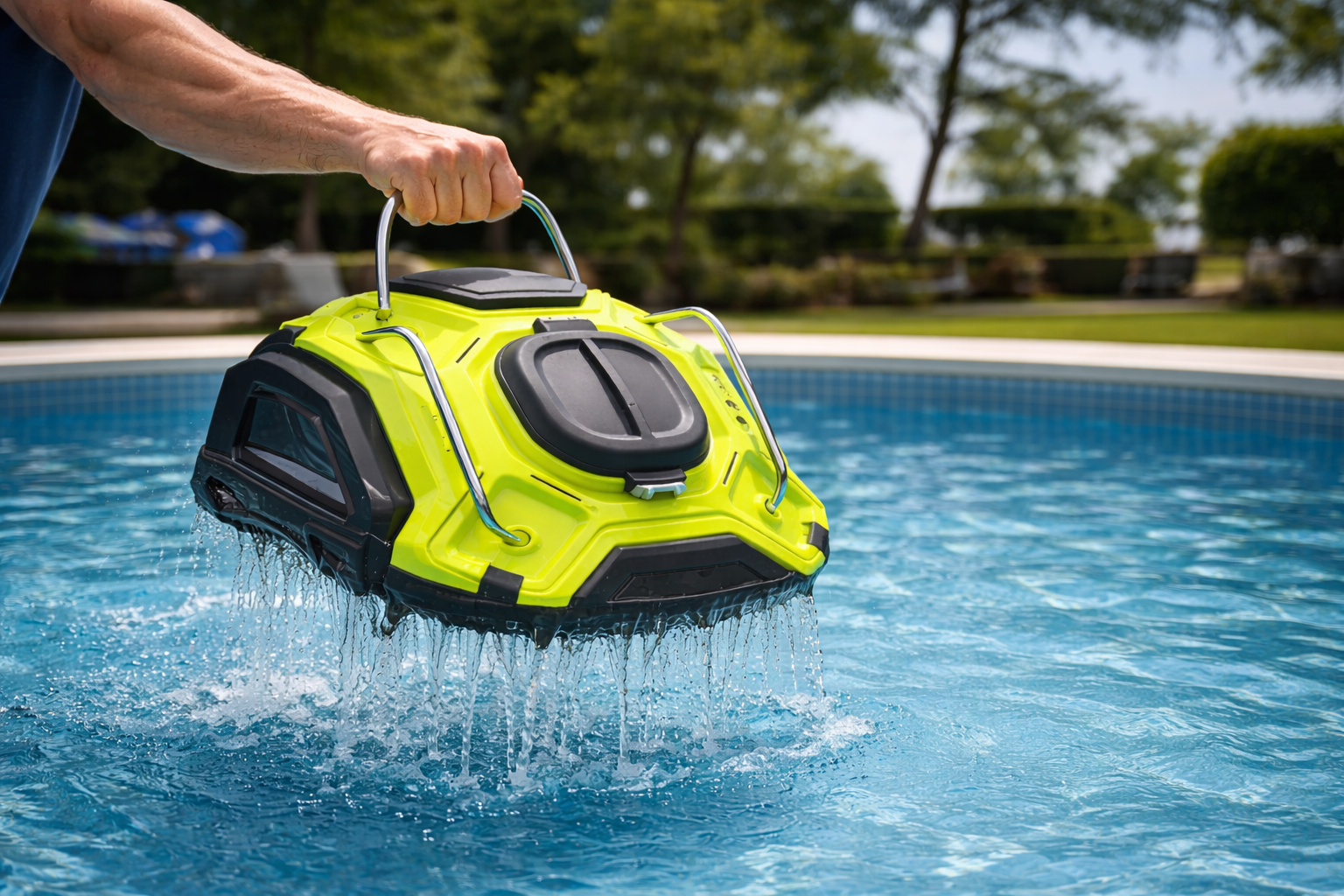 LX-SPCR-G70S Easy-Lift Cordless Pool Cleaning Robot with Quick Drain Design