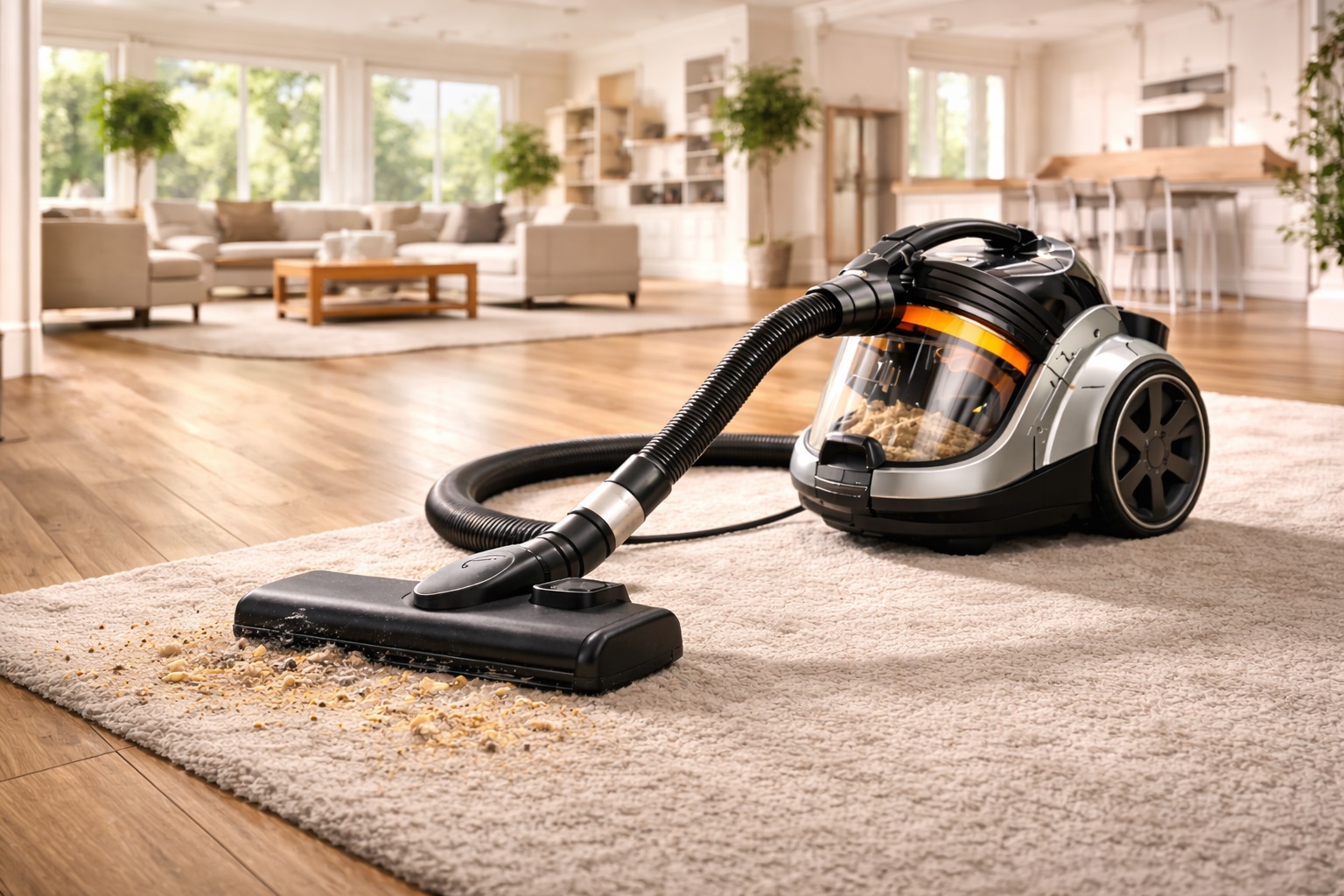 Barrel Vacuum Cleaner for Open Spaces - Large Area Vacuum, Wide Coverage Vacuum Cleaner for Spacious Homes, High-Efficiency Barrel Vacuum