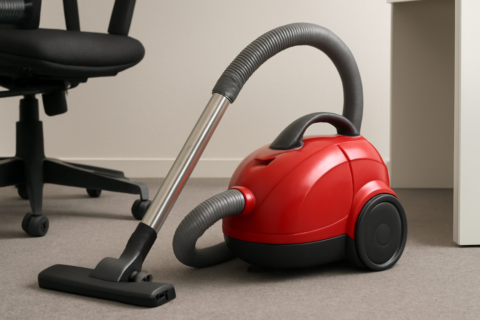 A10 Compact Vacuum Cleaner for Office Spaces, Red Canister Vacuum for Carpet Cleaning