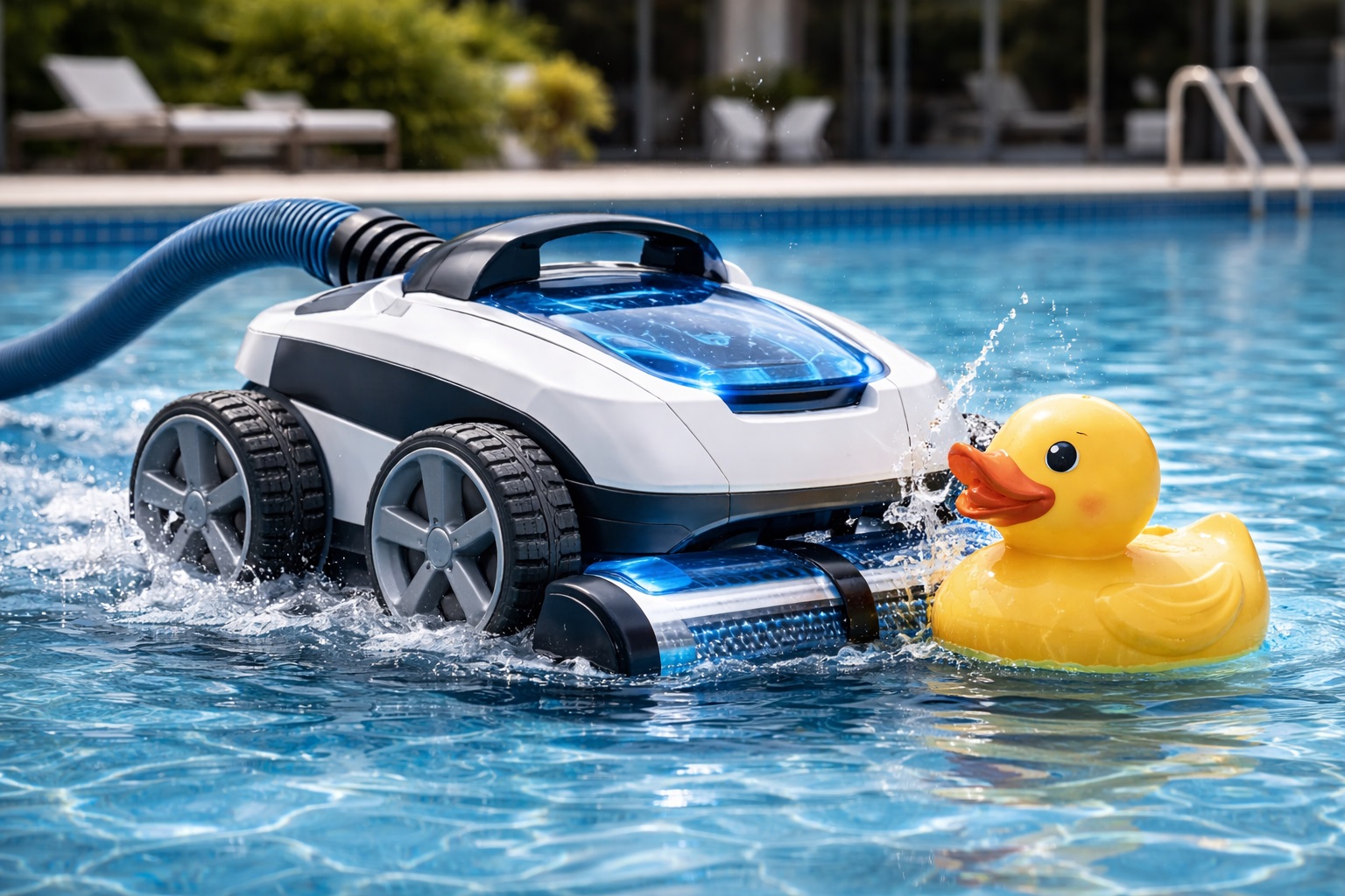Smart Automatic Robotic Pool Vacuum Cleaner with Powerful Suction