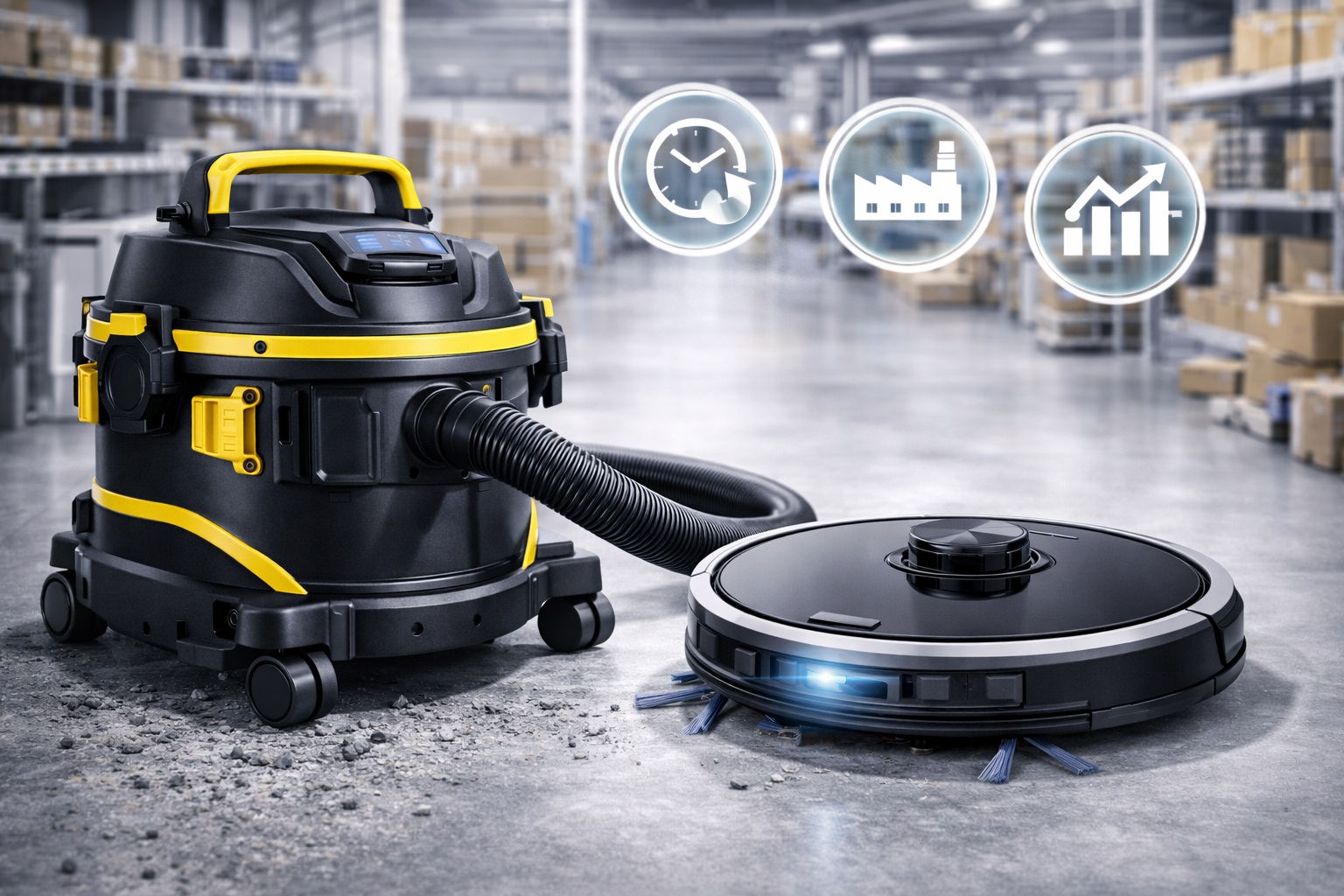 High-Frequency Industrial Robotic Vacuum Cleaner for Factory Floors