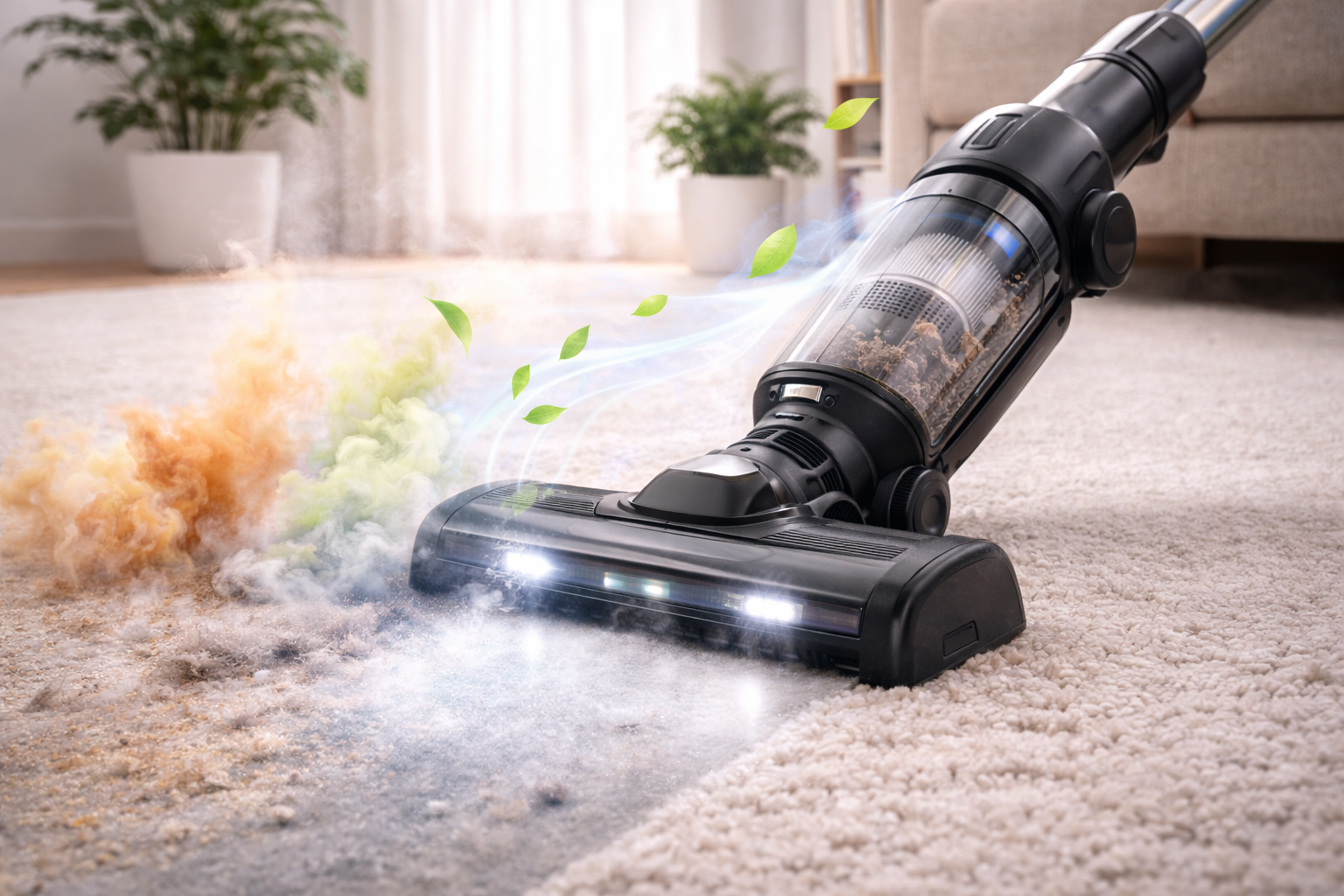 HEPA Air Purifying Vacuum Cleaner with Deodorizer – Fresh Clean Carpet Cleaning