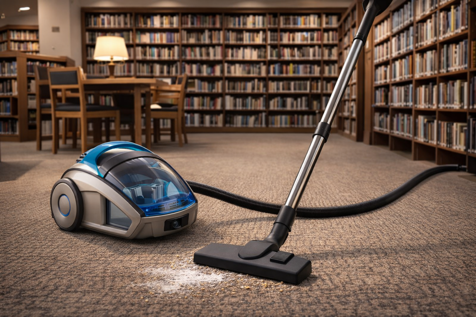 Quiet Library Canister Vacuum Cleaner – HEPA Carpet Floor Vacuum