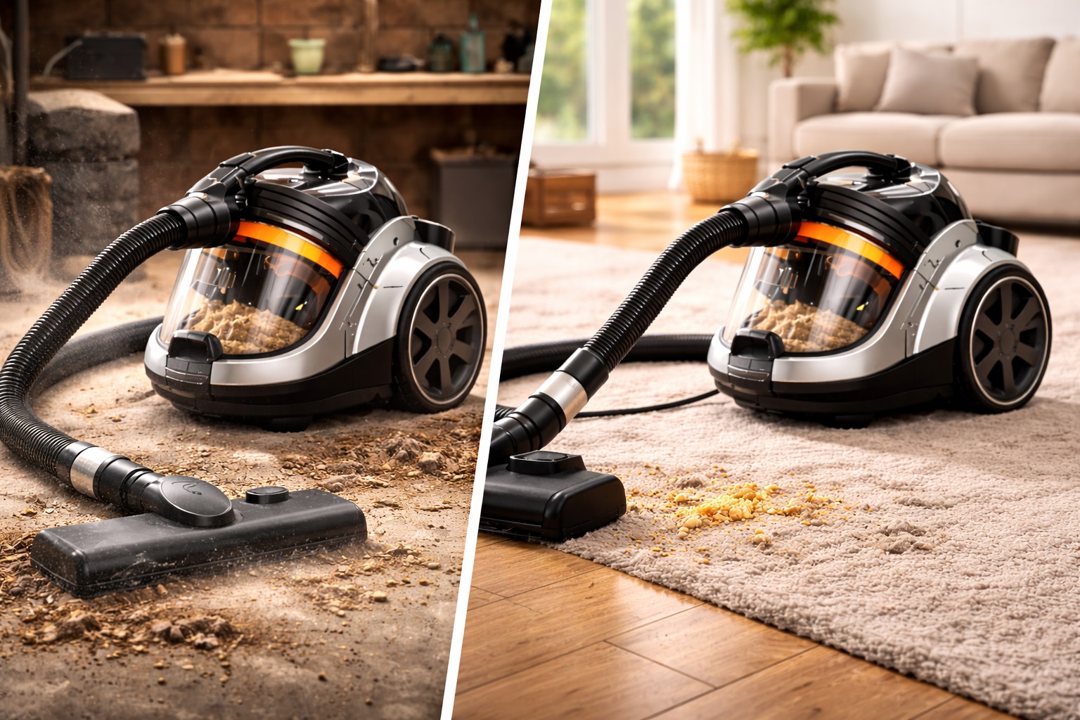 Barrel Vacuum Cleaner for Heavy Duty and Light Cleaning - Dual Purpose Vacuum for Tough Messes, Versatile Barrel Vacuum