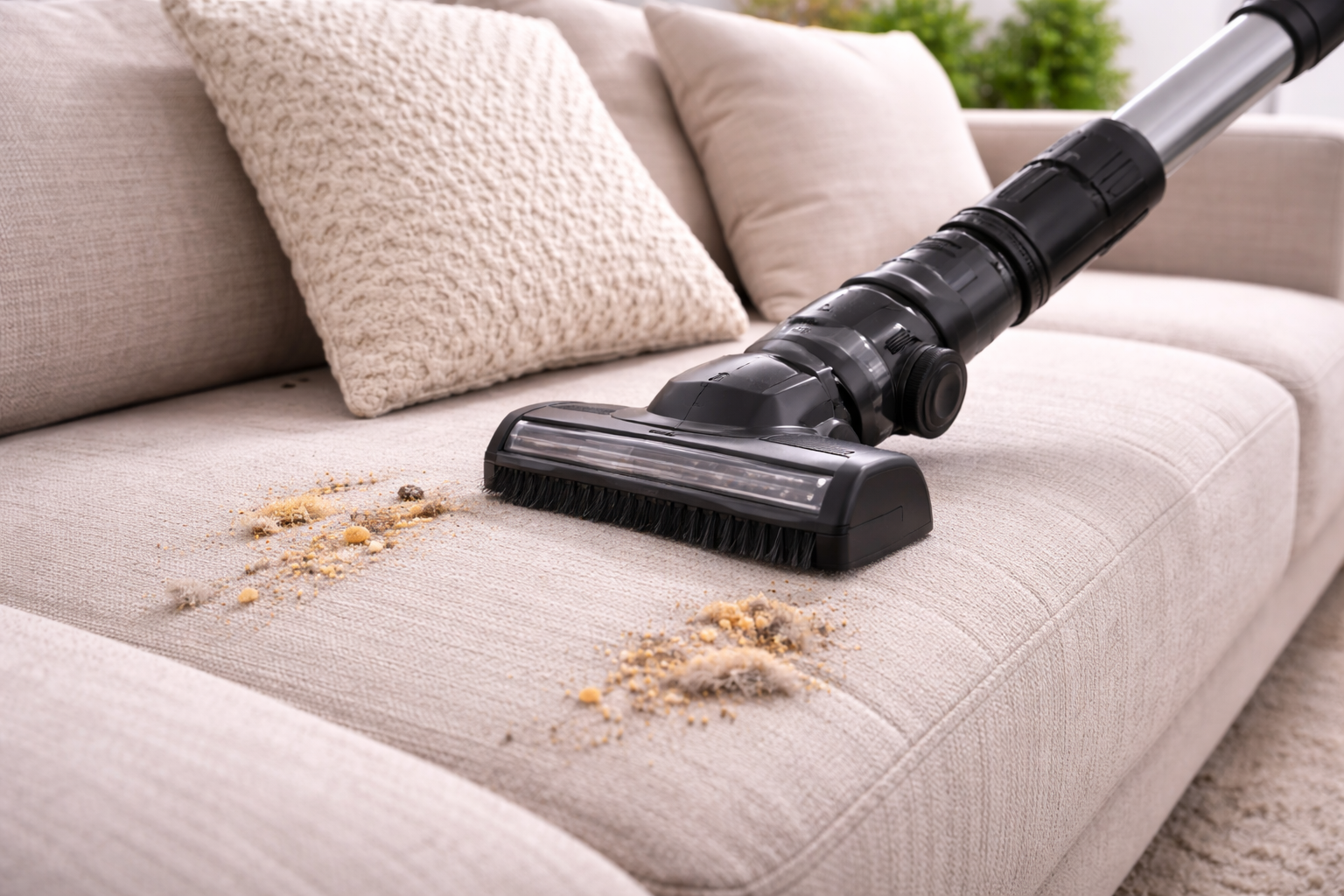 Cordless Upholstery Vacuum Cleaner for Sofa & Cushions – HEPA Filter & Furniture Brush
