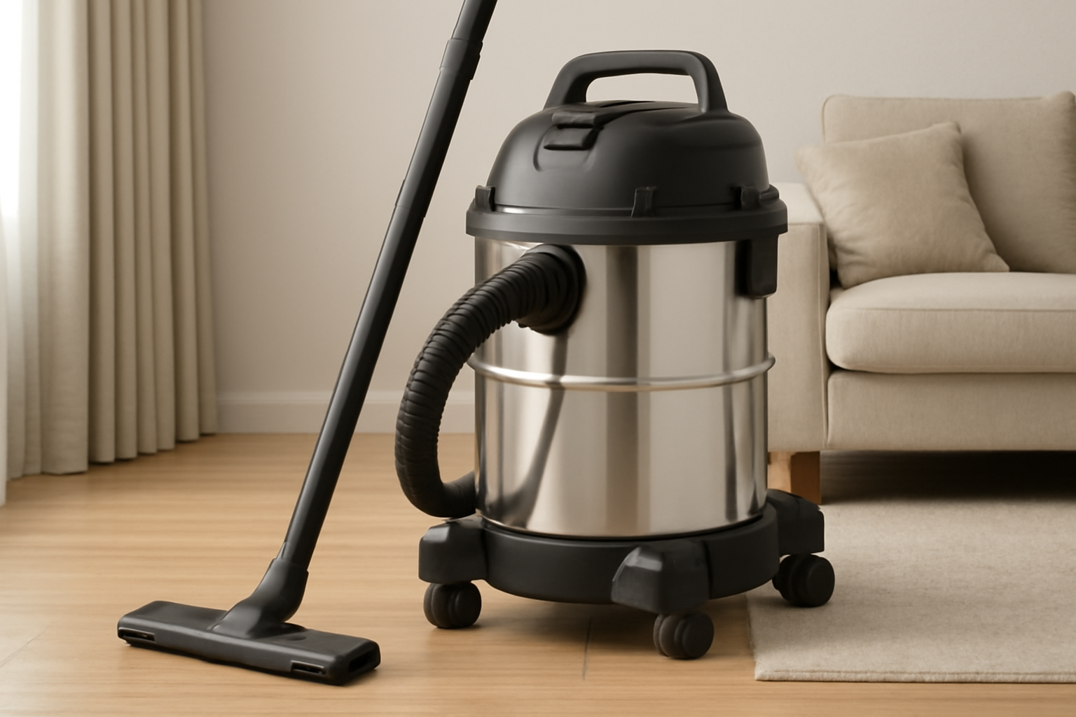 A12 Wet Dry Vacuum Cleaner, Large Capacity Stainless Steel Vacuum for Residential Cleaning