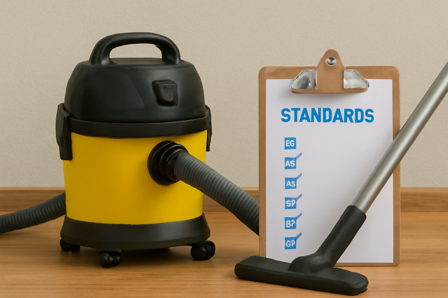 Yellow Canister Vacuum – Efficient Commercial Cleaning with Flexible Hose and Metal Wand