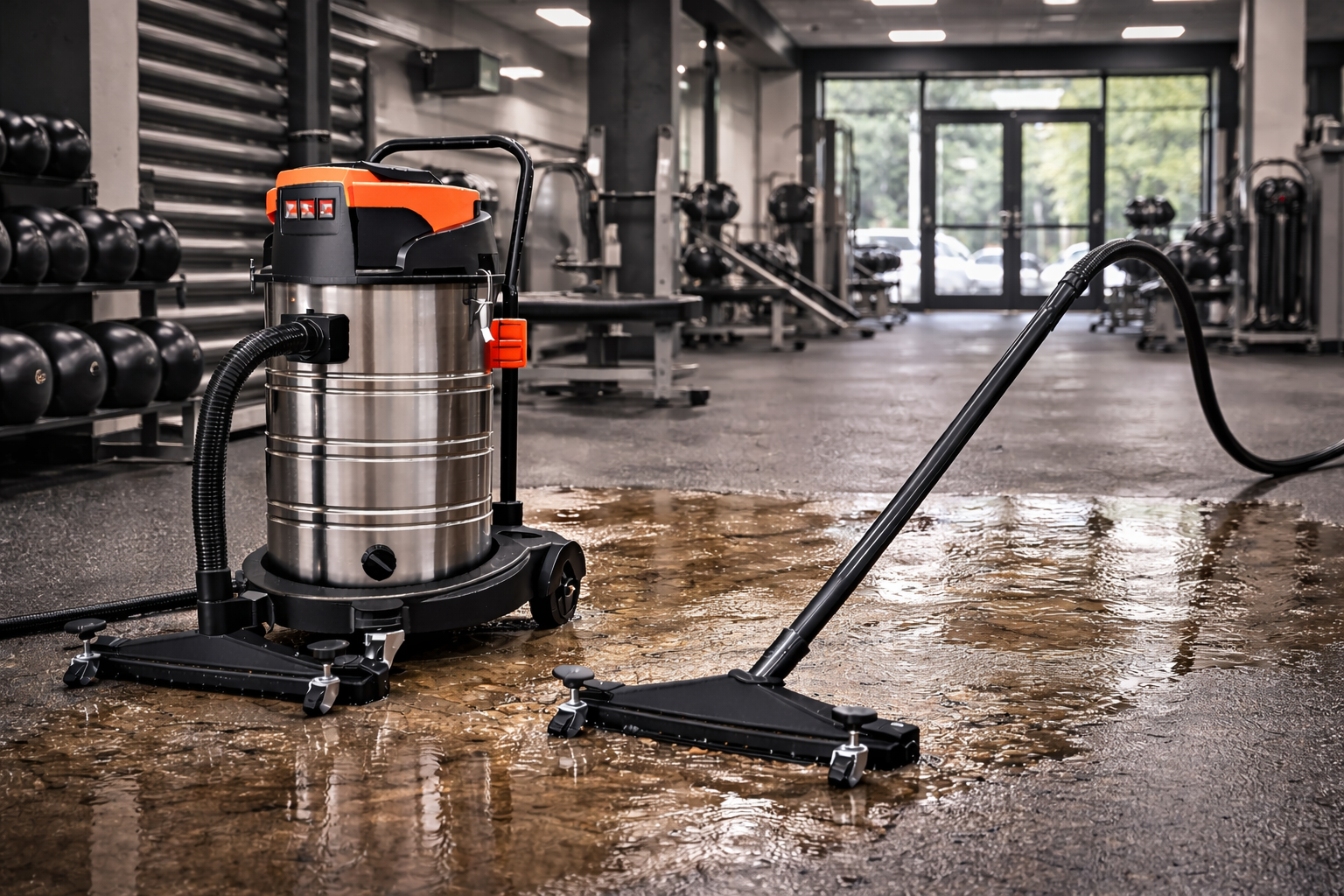Wet & Dry Vacuum for Gyms & Fitness Centers – 60L Stainless Steel, 2000W