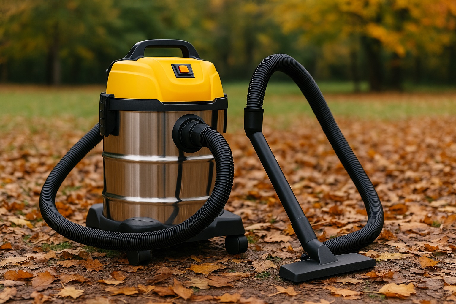 Outdoor Wet & Dry Vacuum Cleaner for Autumn Leaves – Heavy-Duty Stainless Steel Barrel